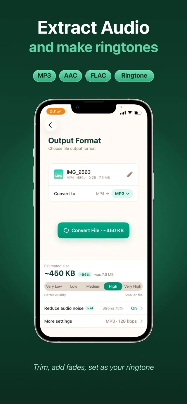 Extracting audio from a video and making a ringtone on iPhone
